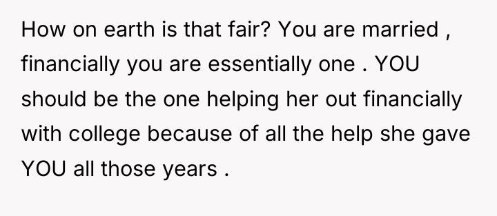 How on earth is that fair? You are married ,...