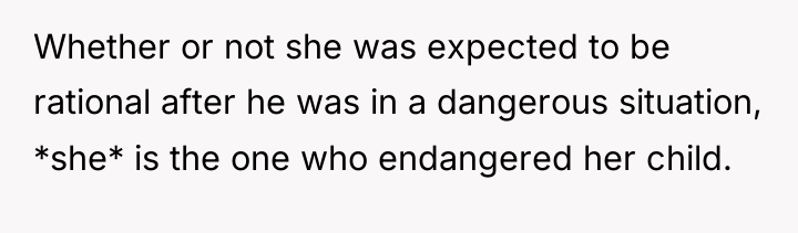 Whether or not she was expected to be rational after...
