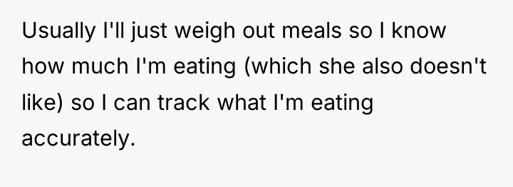 Usually I'll just weigh out meals so I know how...