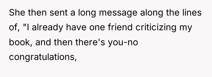 She then sent a long message along the lines of,...