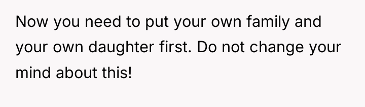 Now you need to put your own family and your...
