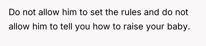 Do not allow him to set the rules and do...