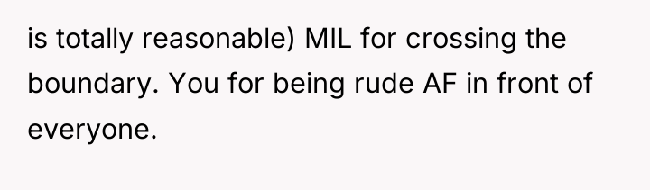 is totally reasonable) MIL for crossing the boundary. You for...