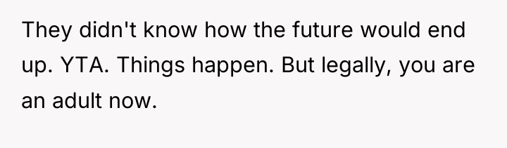 They didn't know how the future would end up. YTA....