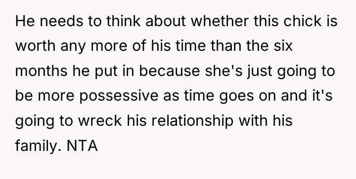 He needs to think about whether this chick is worth...