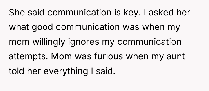 She said communication is key. I asked her what good...