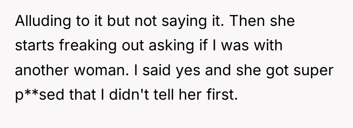 Alluding to it but not saying it. Then she starts...