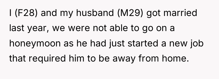 I (F28) and my husband (M29) got married last year,...