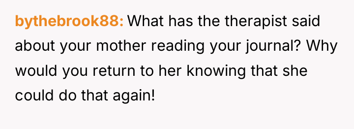 bythebrook88 What has the therapist said about your mother reading...