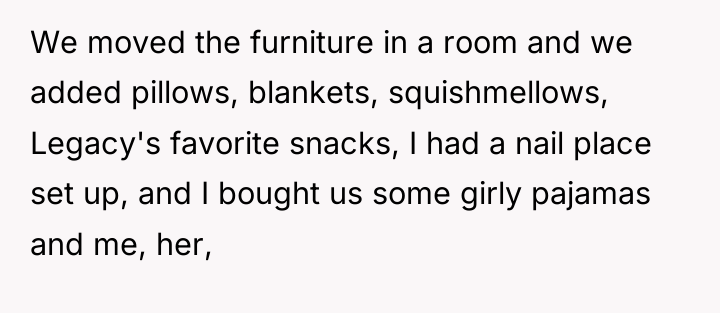 We moved the furniture in a room and we added...