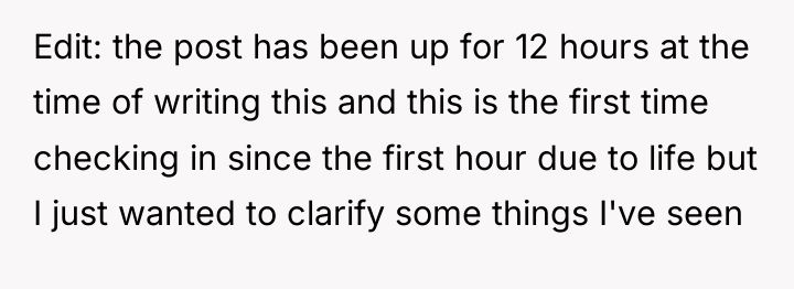 Edit: the post has been up for 12 hours at...