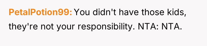 PetalPotion99 You didn't have those kids, they're not your responsibility....
