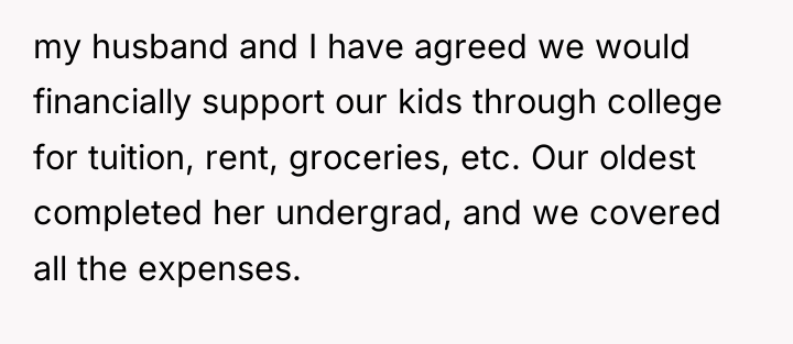 my husband and I have agreed we would financially support...