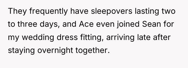 They frequently have sleepovers lasting two to three days, and...