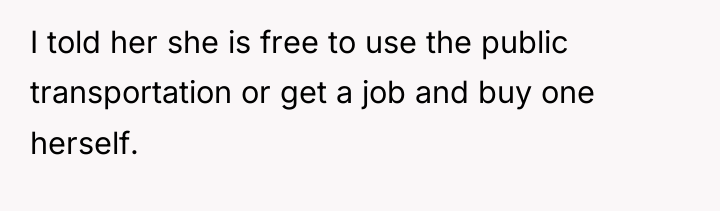 I told her she is free to use the public...