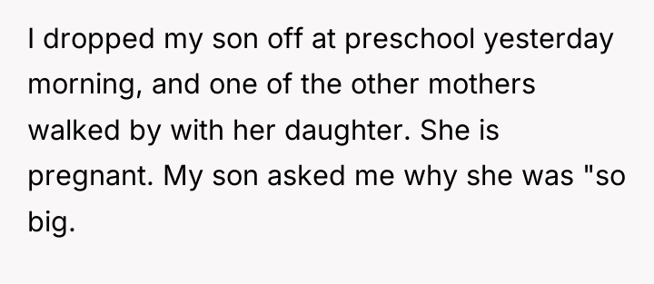 I dropped my son off at preschool yesterday morning, and...