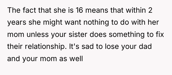 The fact that she is 16 means that within 2...