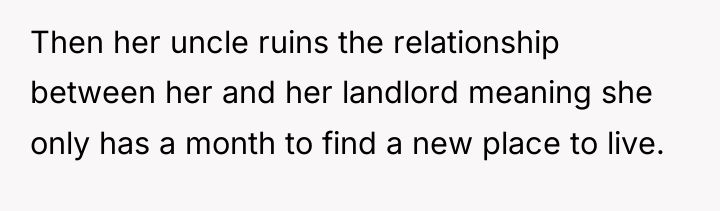 Then her uncle ruins the relationship between her and her...