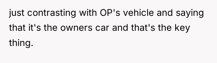 just contrasting with OP's vehicle and saying that it's the...