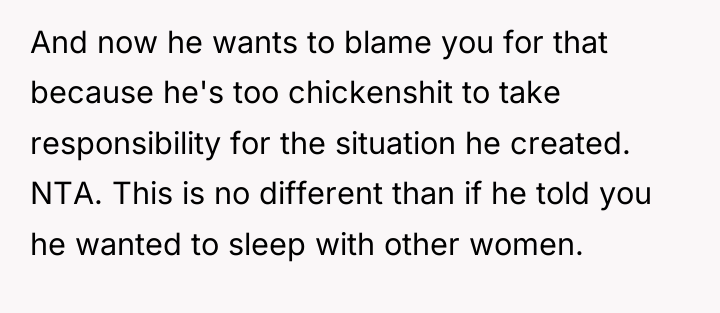 And now he wants to blame you for that because...