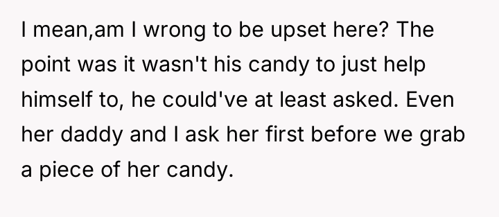 I mean,am I wrong to be upset here? The point...