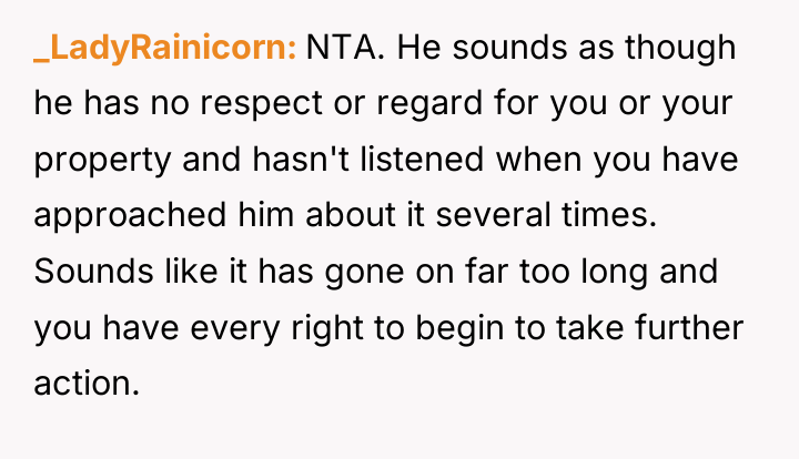 _LadyRainicorn NTA. He sounds as though he has no respect...