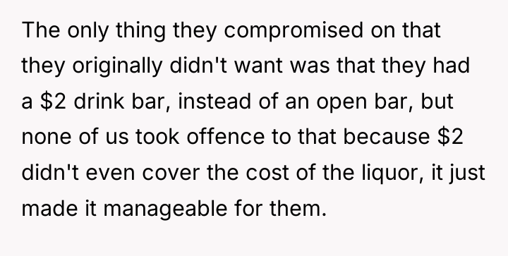 The only thing they compromised on that they originally didn't...