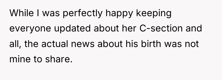 While I was perfectly happy keeping everyone updated about her...
