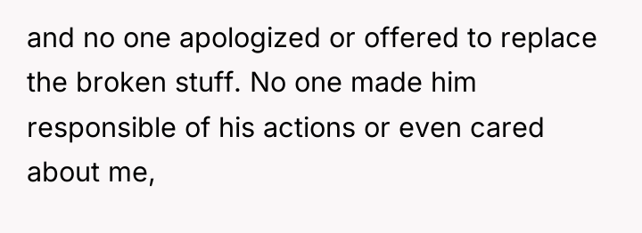 and no one apologized or offered to replace the broken...