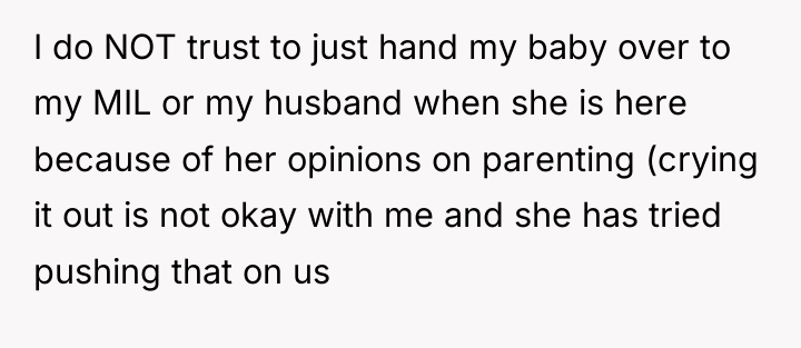 I do NOT trust to just hand my baby over...