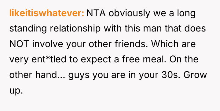 likeitiswhatever NTA obviously we a long standing relationship with this...
