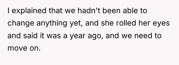 I explained that we hadn't been able to change anything...