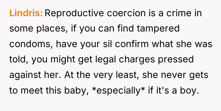 Lindris Reproductive coercion is a crime in some places, if...