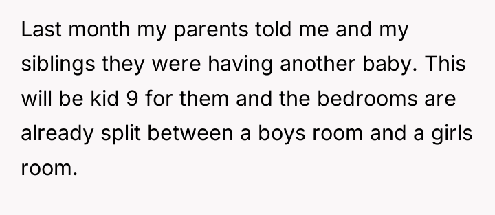 Last month my parents told me and my siblings they...