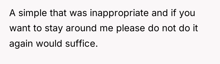 A simple that was inappropriate and if you want to...