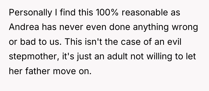 Personally I find this 100% reasonable as Andrea has never...