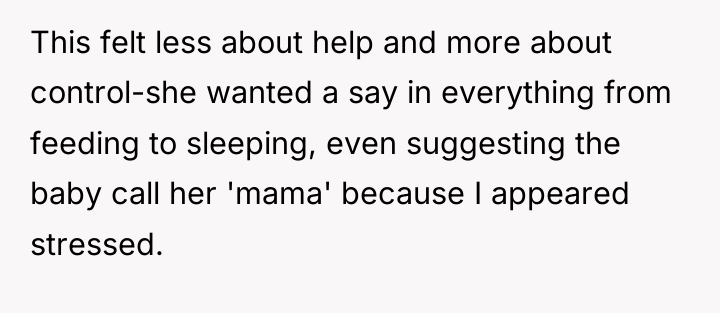 This felt less about help and more about control-she wanted...