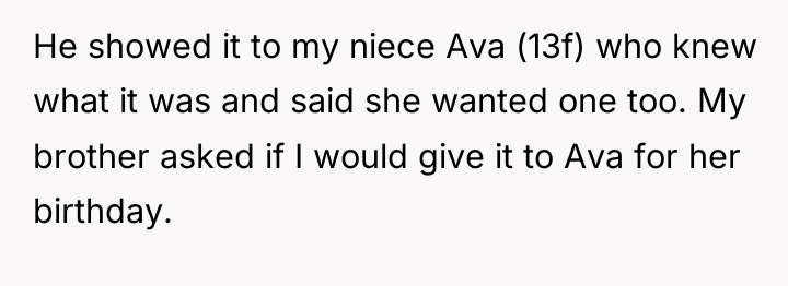 He showed it to my niece Ava (13f) who knew...