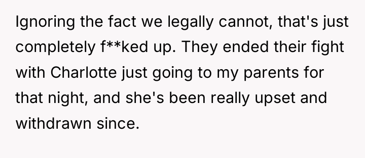 Ignoring the fact we legally cannot, that's just completely f**ked...