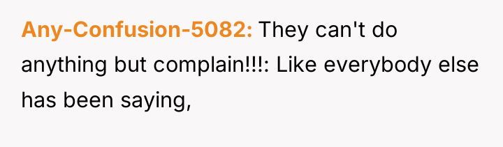 Any-Confusion-5082 They can't do anything but complain!!!: Like everybody else...