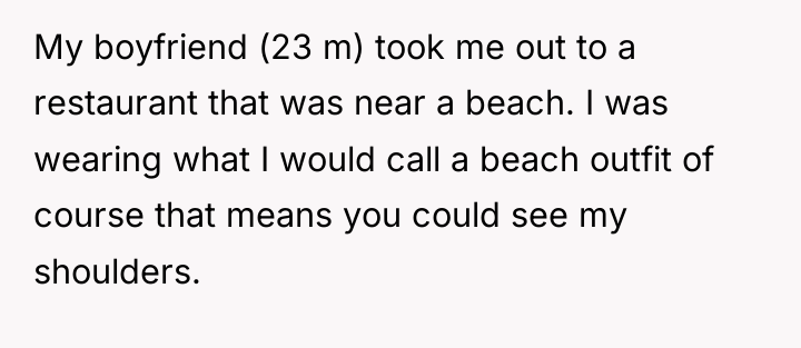 My boyfriend (23 m) took me out to a restaurant...