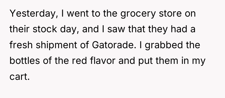 Yesterday, I went to the grocery store on their stock...