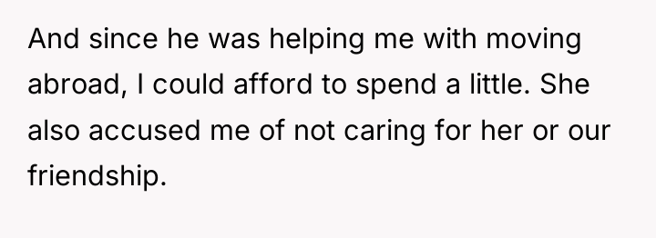 And since he was helping me with moving abroad, I...