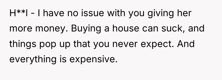 H**l - I have no issue with you giving her...