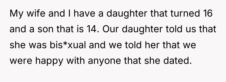 My wife and I have a daughter that turned 16...