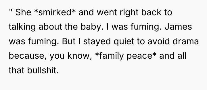 " She *smirked* and went right back to talking about...