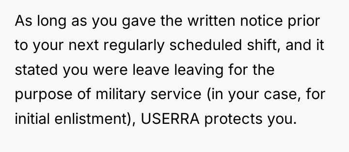 As long as you gave the written notice prior to...