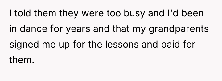 I told them they were too busy and I'd been...