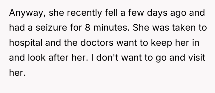 Anyway, she recently fell a few days ago and had...