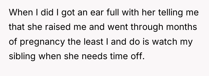 When I did I got an ear full with her...